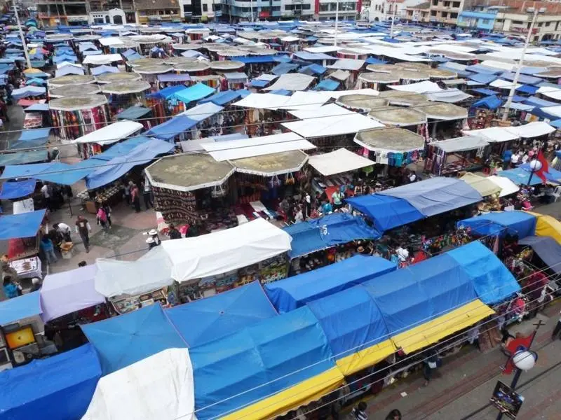 Una parte del mercado de Otavalo