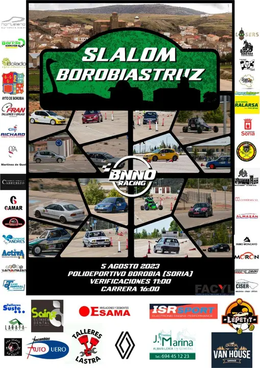 Cartel del slalom en Borobia