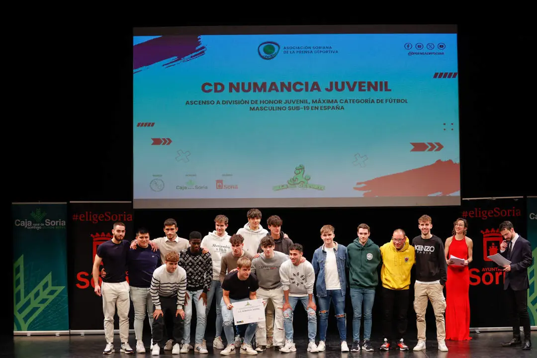 El Numancia juvenil en la gala del deporte soriano