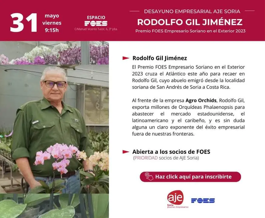 AJE Soria re&uacute;ne a los empresarios sorianos con Rodolfo Gil, Premio Empresario Soriano en el Exterior 2023