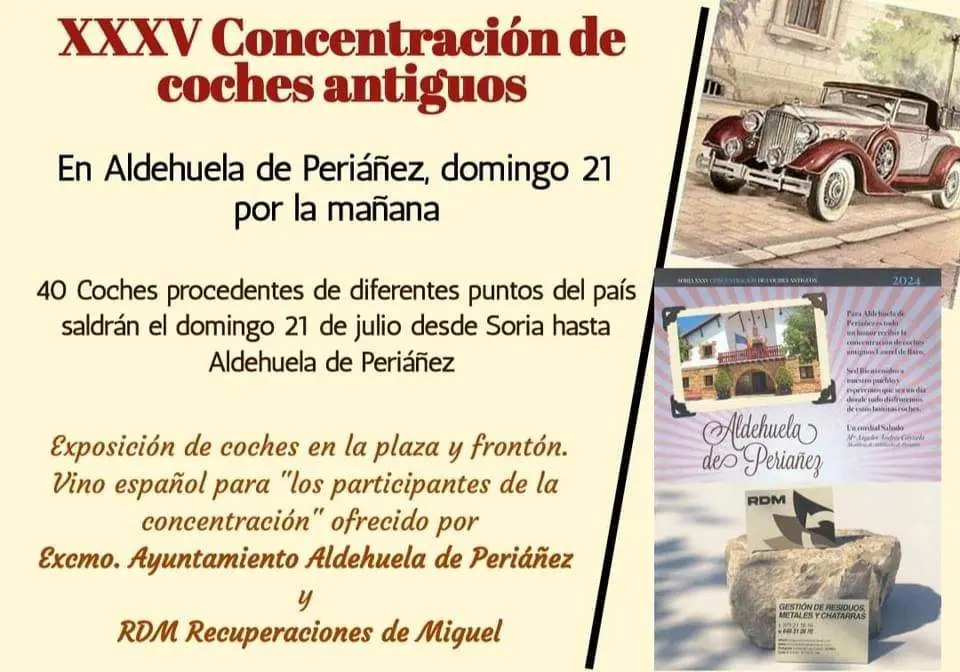 Concentraci&oacute;n de coches antiguos en Aldehuela de Peri&aacute;&ntilde;ez