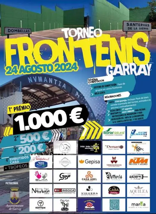 Cartel Torneo Frontenis Garray 2024