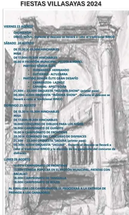 Fiestas en Villasayas