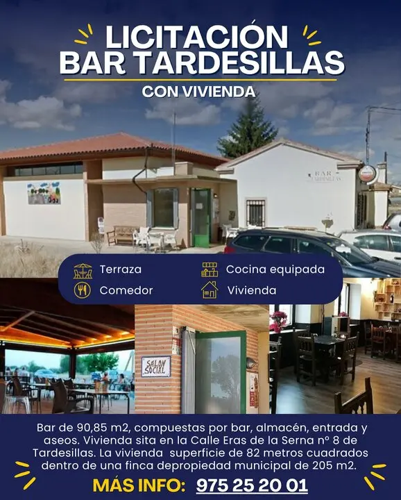 Tardesillas saca a licitaci&oacute;n el bar municipal con vivienda incluida