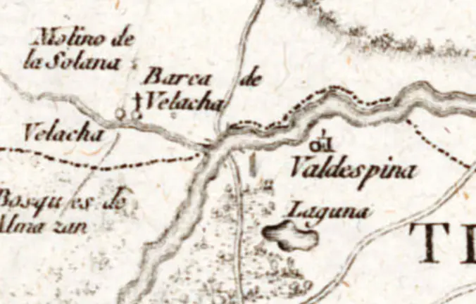 Mapa de Soria de 1783. Barca de Velacha