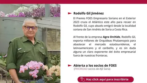 AJE Soria re&uacute;ne a los empresarios sorianos con Rodolfo Gil, Premio Empresario Soriano en el Exterior 2023