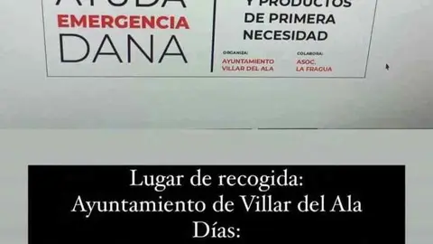 Villar del Ala ayuda a Valencia