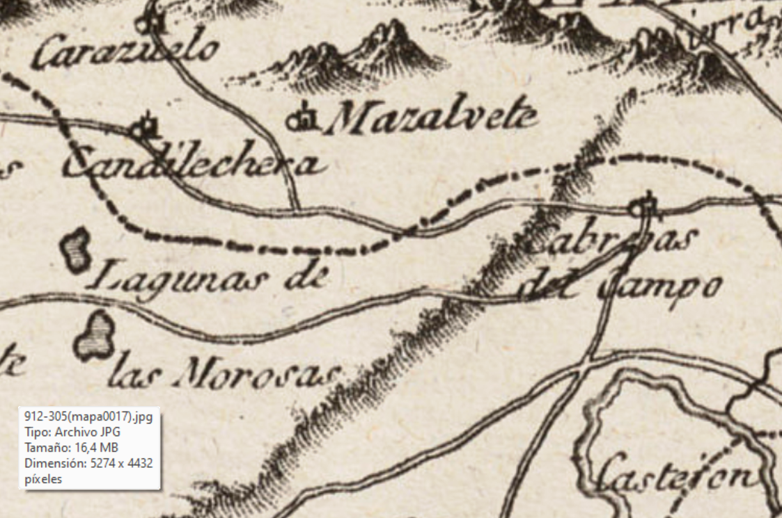 Mapa de Soria de 1783. Laguna de las Morosas