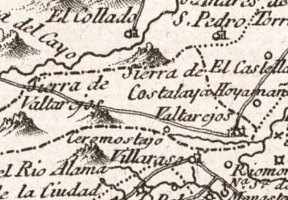 Mapa de Soria de 1783. Valtajeros
