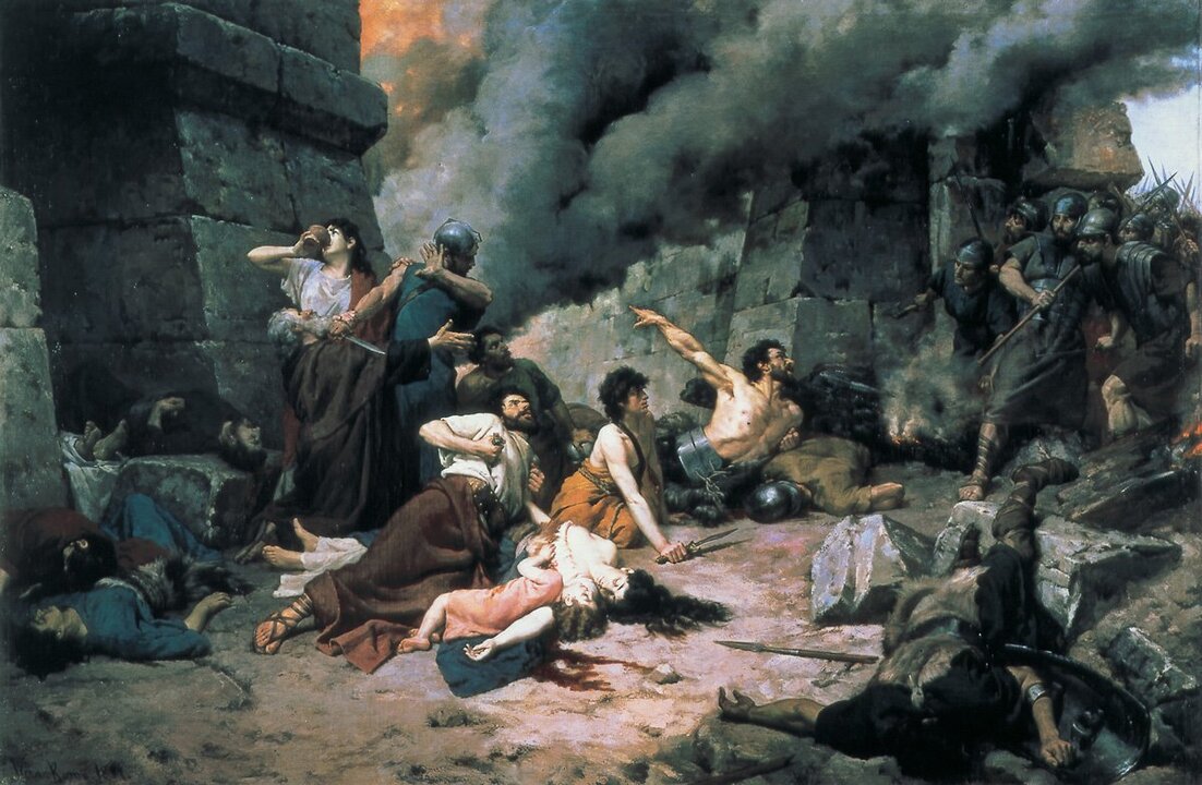 'El último día de Numancia' de Alejo Vera, 1881. Ficha técnica de la obra en el Museo del Prado