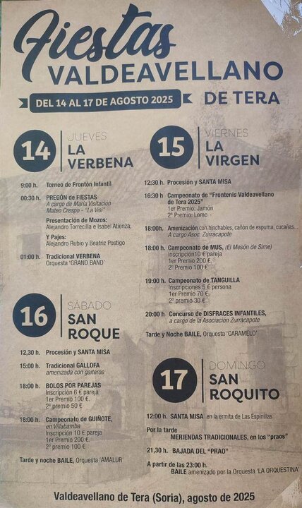 Fiestas de Valdeavellano de Tera