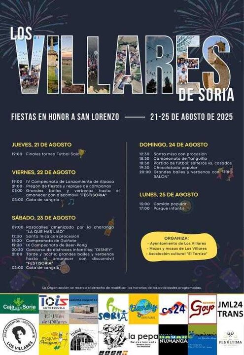 Los Villares de Soria programa